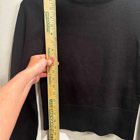 Alice + Olivia Classic Black Knit Top warm luxury neutral minimalist winter wool - Picture 5 of 9